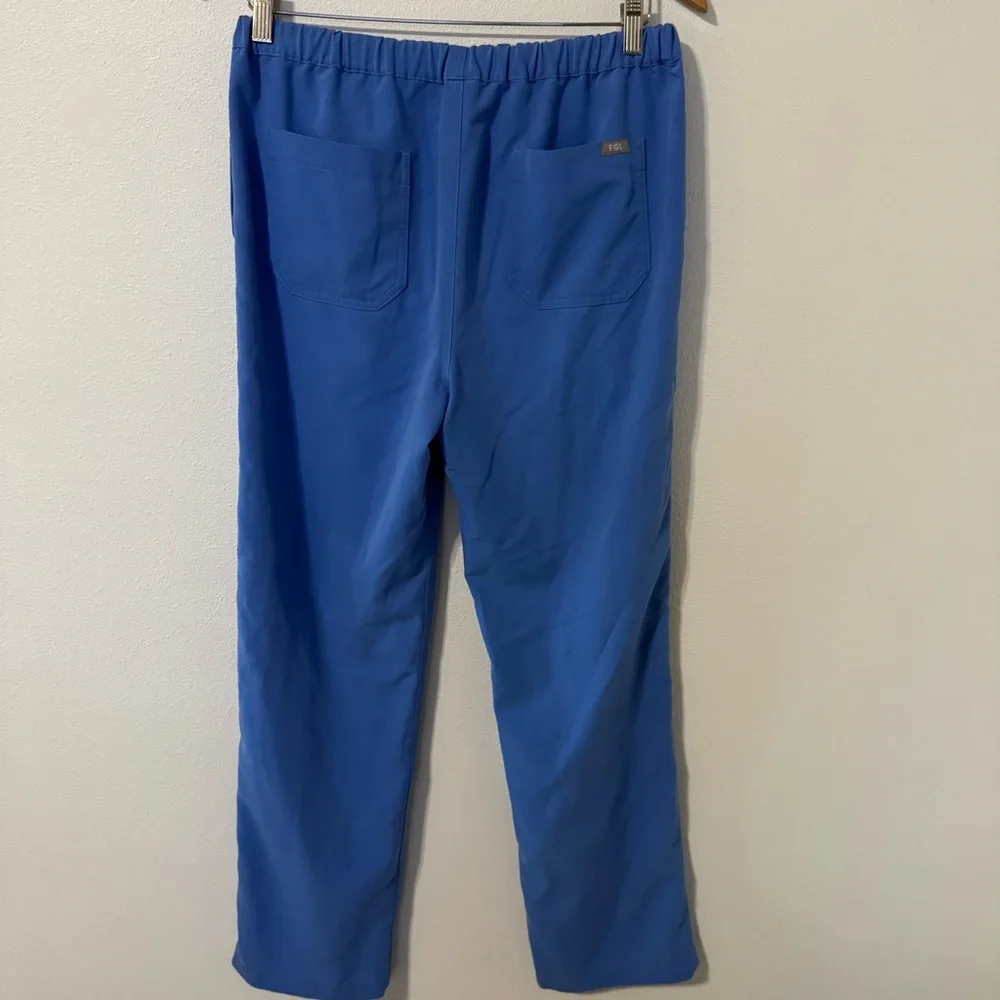 Figs Pisco Basic Scrub Pants Blue Clinic Medical Straight Leg FM4500-Small
